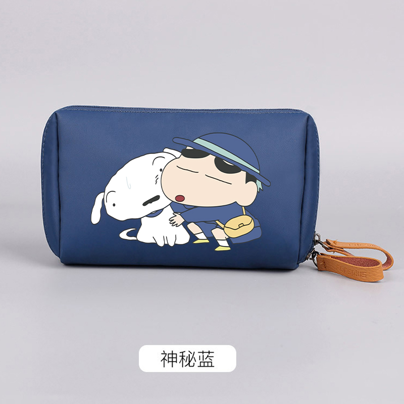 Blush Brush Kabuki - Niedliche Crayons Shin-chan Damen-Kosmetiktasche, Cartoon-Reise-Wasserdichter Kulturbeutel,