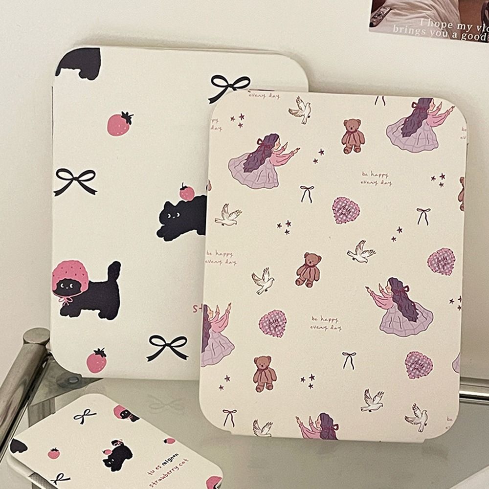 Beauty Makeup Hd - Niedliche Mini-Schminkspiegel mit Cartoon-Muster HD-Kosmetikspiegel Einseitiger