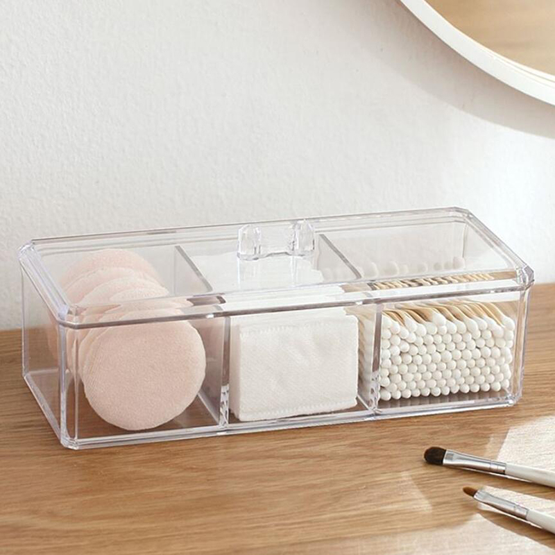 Beauty Makeup Tool Collection - Transparente kosmetische Aufbewahrungsbox Make-up Organizer dreifarbige