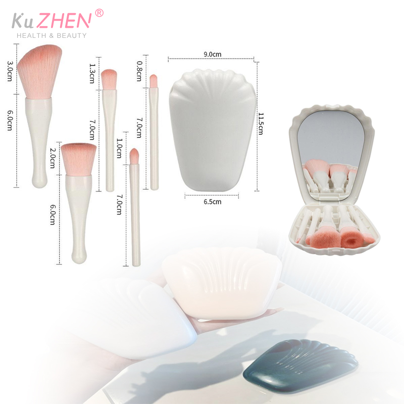 Beauty Makeup Hd - 5-teiliges tragbares Make-up-Pinsel-Set aus Kunststoff mit