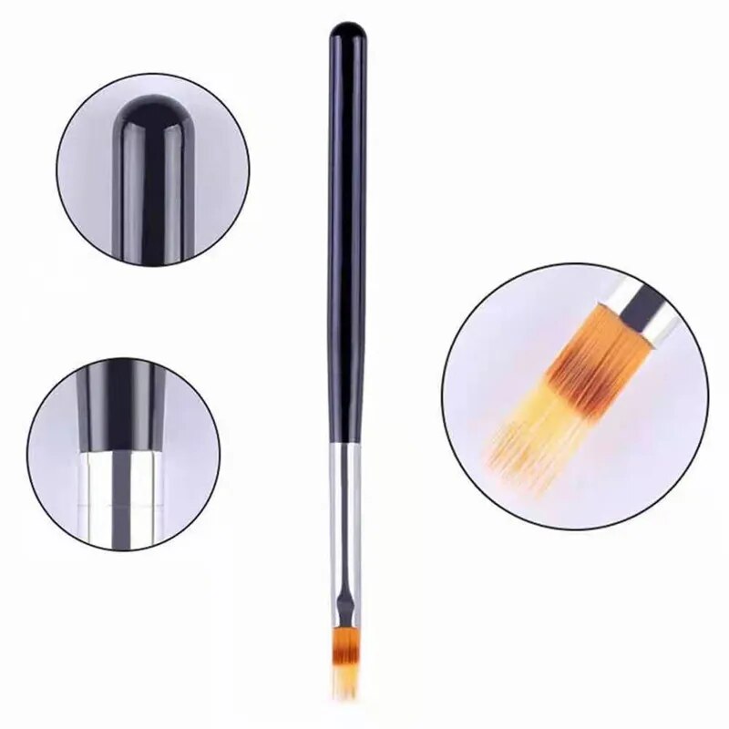 Blush Brush Kabuki - Nagelwerkzeuge Nagelbürste Gezackter Puderstange Schwarzer Stab