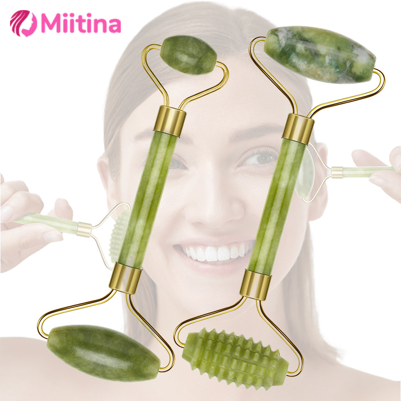 Face Massager - Natürliche Jade Roller Gesicht Gua Sha