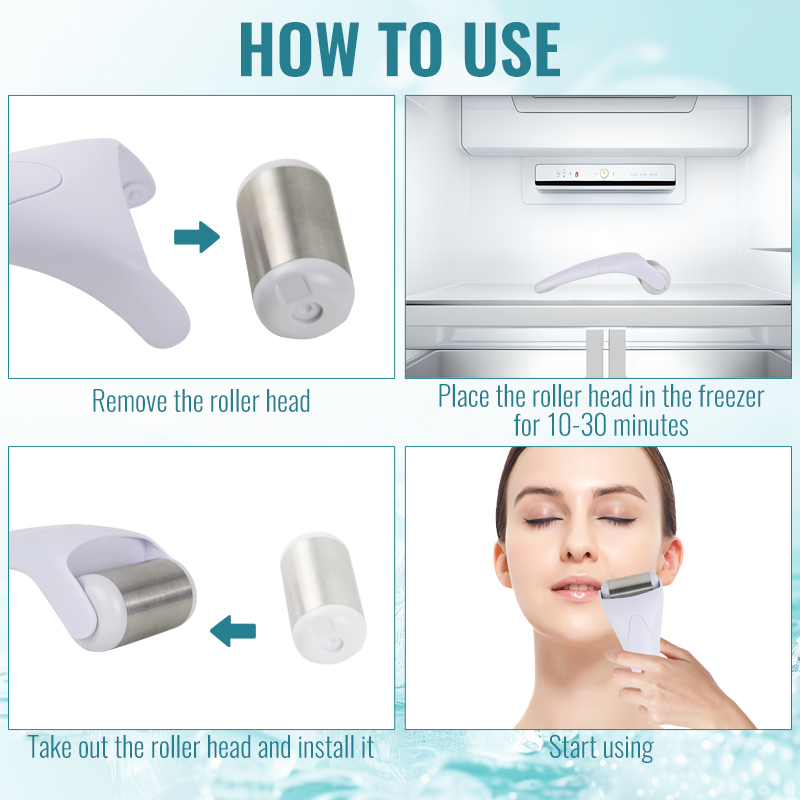 Face Massager - 2025 Neues Schönheitsgerät, kühles Derma-Roller-Massagegerät für