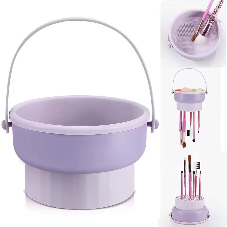 Beauty Makeup Egg - Make-up-Pinsel-Reinigungsschale Beauty-Egg-Reinigungswerkzeug Aufbewahrungsset Pinsel-Puderquaste Trockenreinigungs-Silikon-Trockenregal