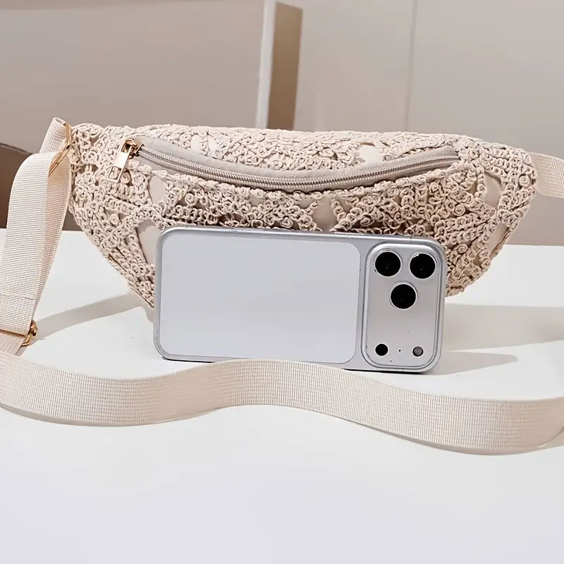 Beauty Makeup Tool Collection - 1 Stück Boho-Stil Spitzen-Gürteltasche und 1