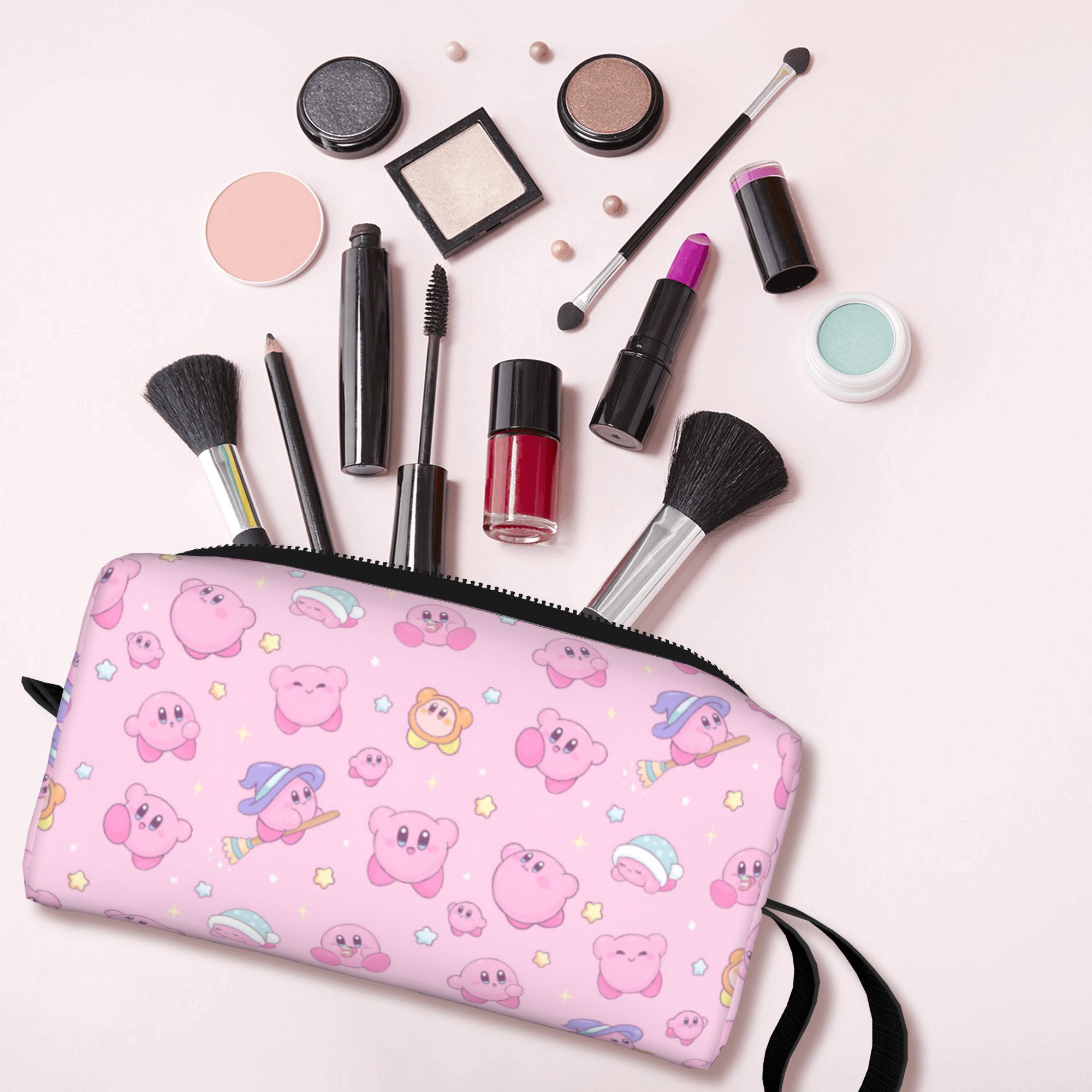 Makeup Beauty Makeup Game - Maßgefertigte Kawaii K-Kirbys Reise-Toilettentasche für Frauen