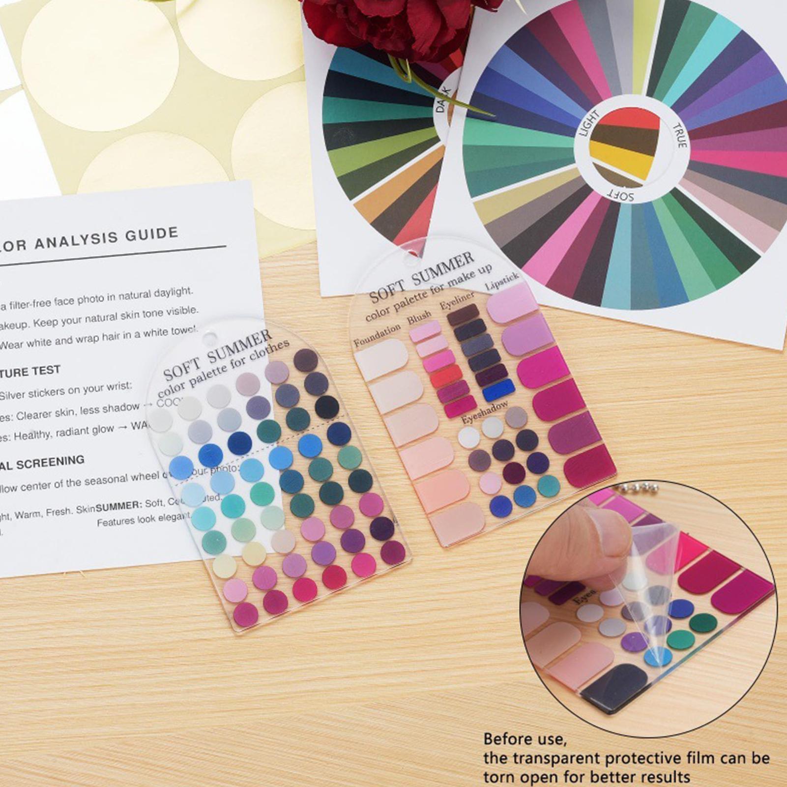 Beauty Kiss Makeup - Weiche Sommer-Farbpalette-Karte, 2 Stück, saisonale Acryl-Farbpalette,