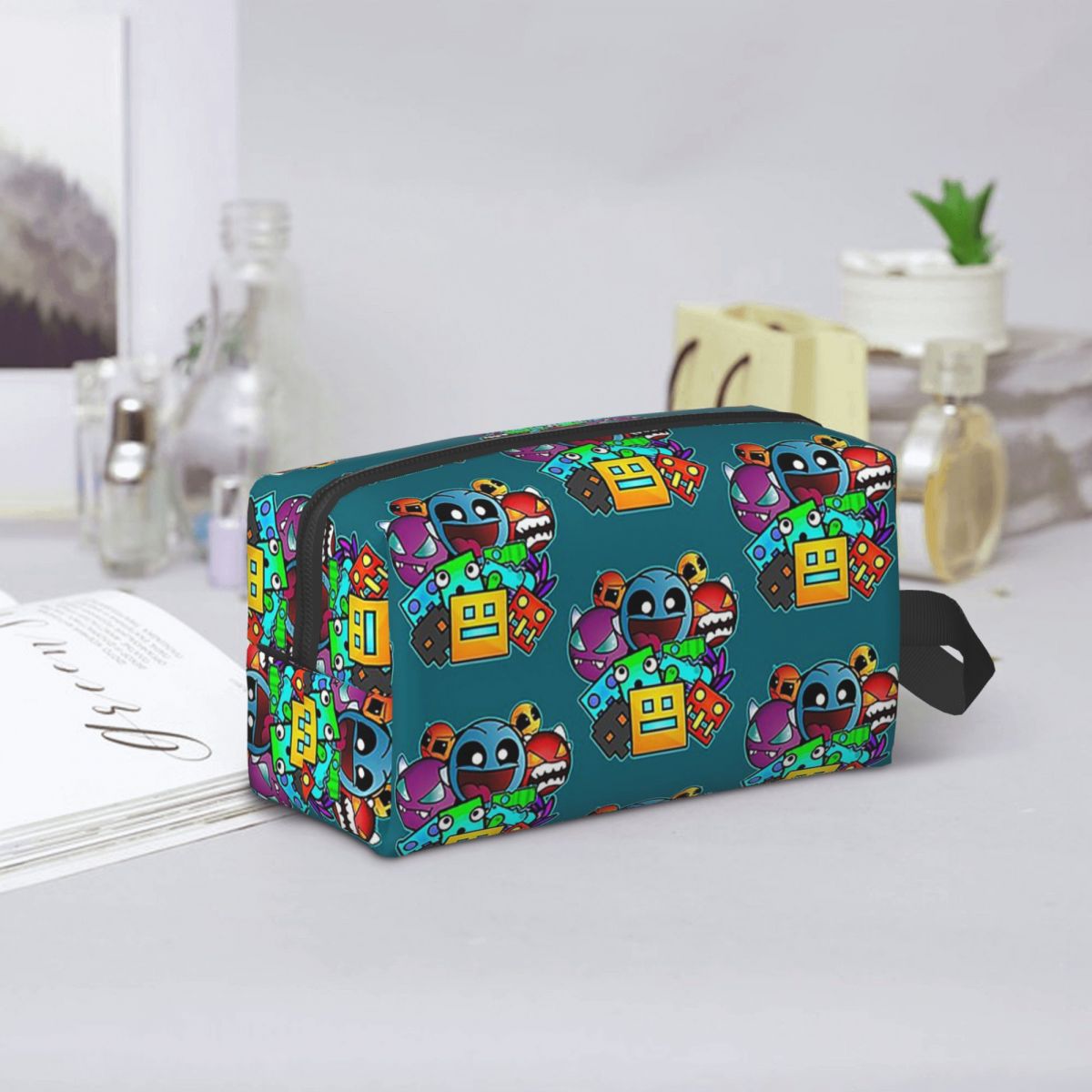 Makeup Beauty Makeup Game - Video Game Geometry Dash Make-up-Tasche, Kosmetik-Organizer,