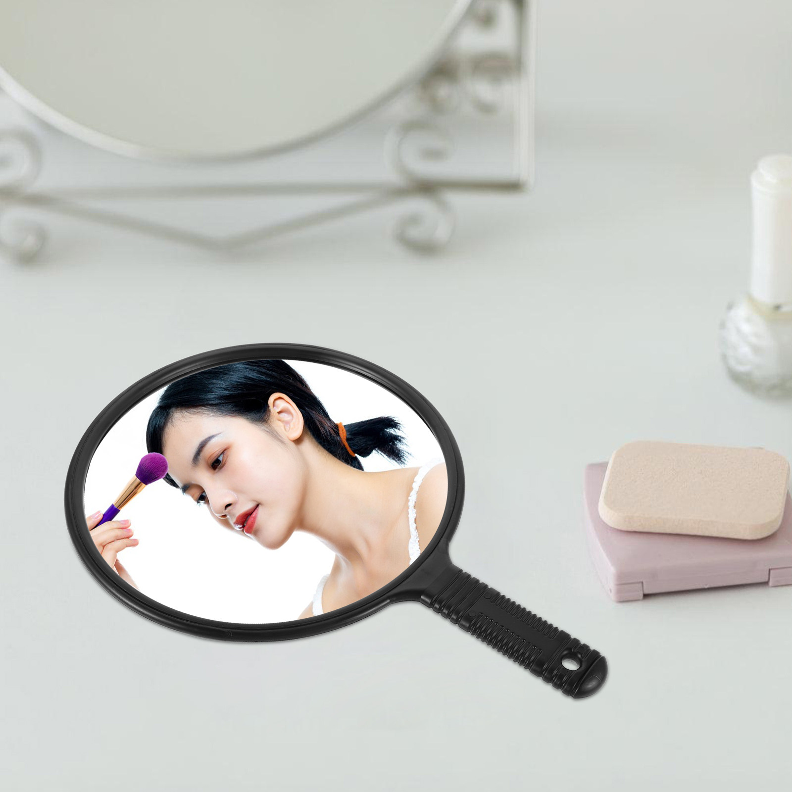 Großer Runder Salon-Handspiege – Beauty Makeup Hd Bewertung und Preis